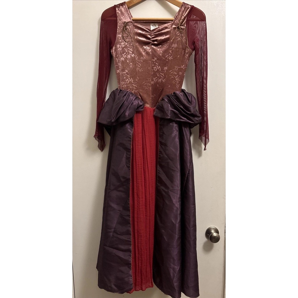 Womens Disney Hocus Pocus Cosplay Sarah Sanderson Costume Witch Dress L